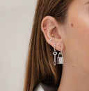 LOCK EARRINGS SILVER