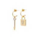 LOCK EARRINGS GOLD